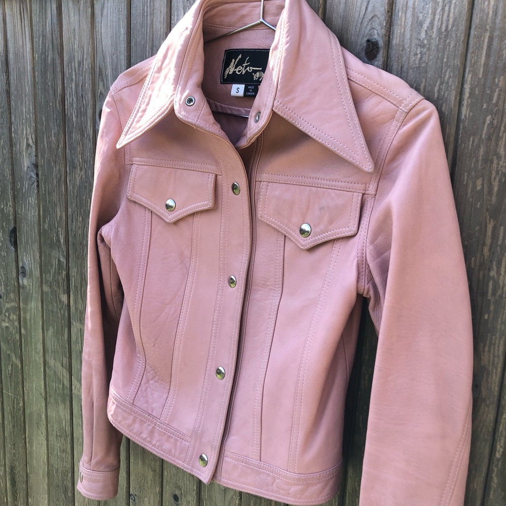 Baby pink leather jacket - Picture 12 of 13